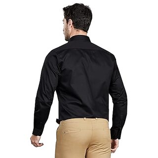 DUKUL Men'ss Regular Fit Solid Formal Shirt| Premium Giza Cotton Satin | Regular Collar | Full Sleave view 2