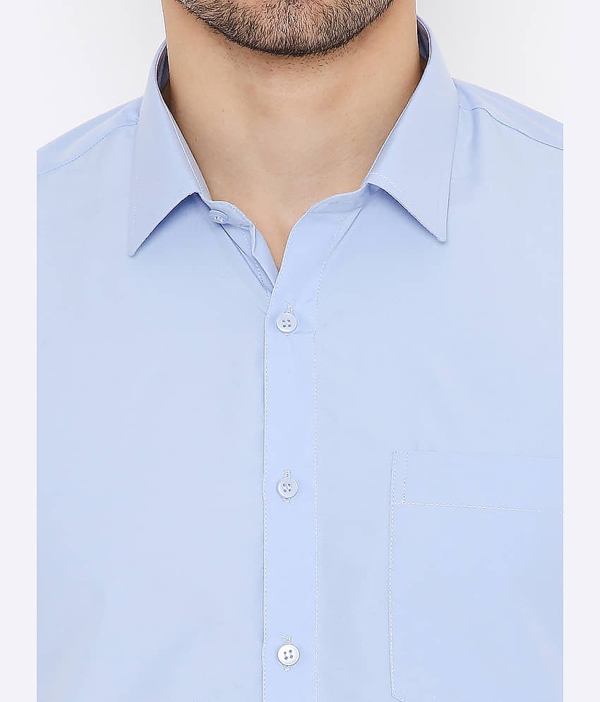 Maharaja - Blue Polyester Blend Slim Fit Men's Formal Shirt ( Pack of 1 ) view 2