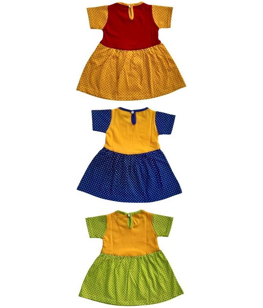 TRITI Baby Girls Cotton Blend Frocks ( Multi ) view 2