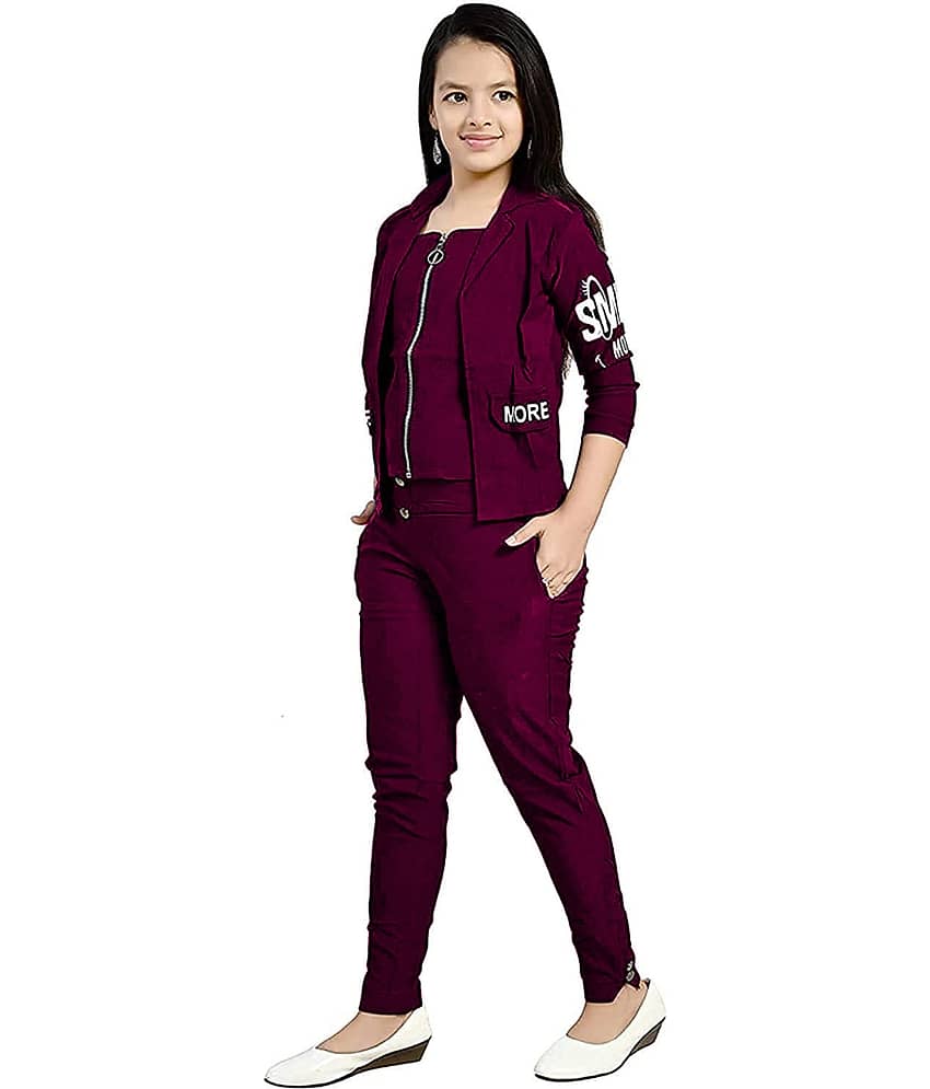 9stiches Pack of 1 Baby Girls Polyester T-shirt & Capris ( Purple ) view 2