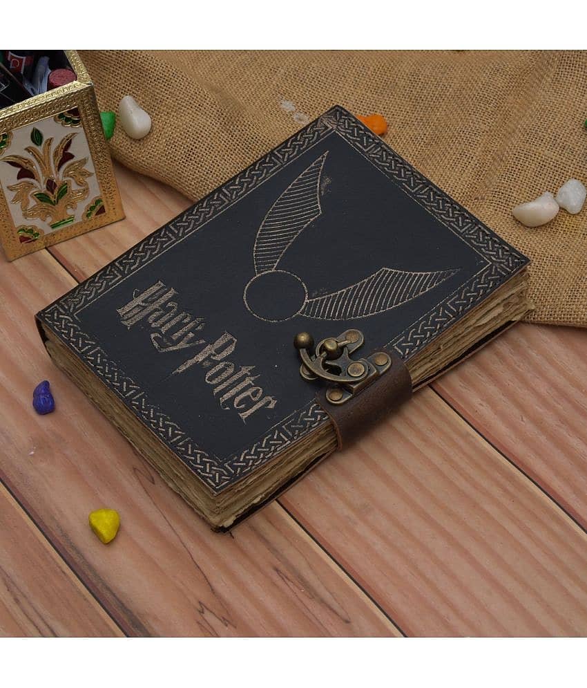 Harry Potter leather Emboss With Vintage Antique Paper A5 Diary Un-Ruled 240 Pages (Antique Black Color) view 2