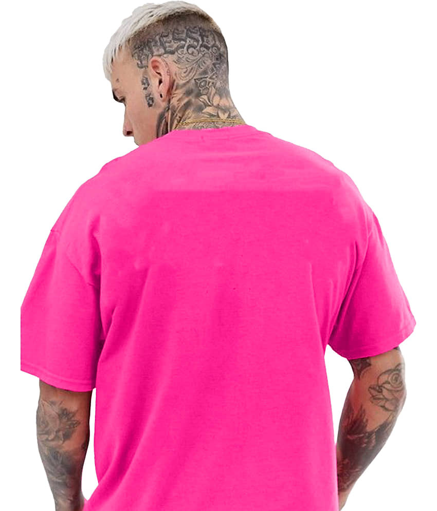 Leotude Men Cotton Blend Oversized Fit Printed T-Shirt ( Orange ) view 2