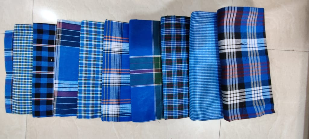 Checkered Striped Multicolor Lungi (Pack of 3) view 2