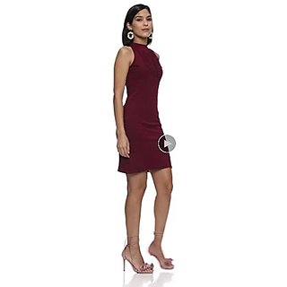 Miss Chase Womens Sleeveless Cotton Round Neck Mini Bodycon Dress view 2