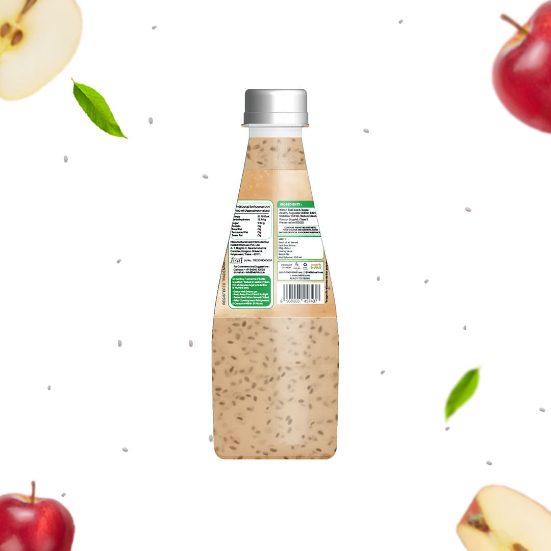Habhit Basil Seeds Apple Juices, 300 ml - Pack of 6 view 2