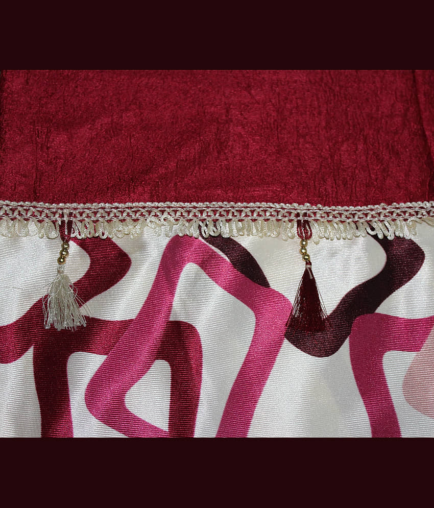 Home Candy Set of 2 Door Semi-Transparent Eyelet Polyester Maroon Curtains ( 213 x 120 cm ) view 2