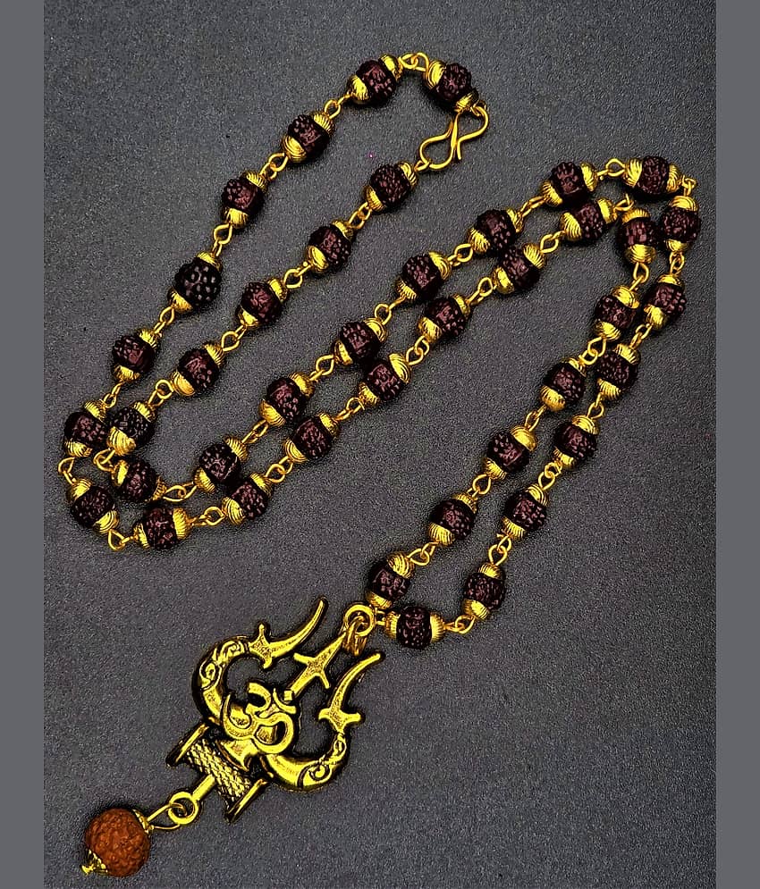Charms Gold Men's Religious Pendant With Chain ( Pack of 1 ) view 2