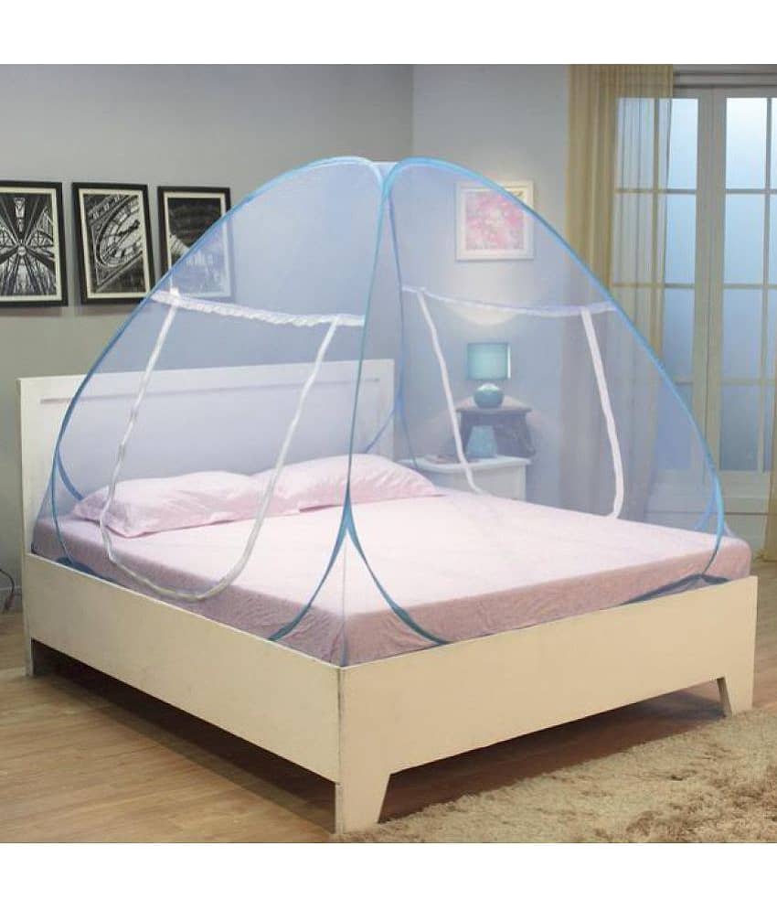 Riddhi Mosquito Net Double Blue Plain Mosquito Net