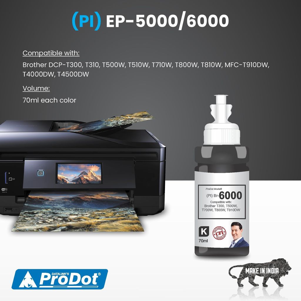 ProDot Br B5000/B6000 Inkjet Ink Refill Compatible with Brother DCP- T300, T310, T500W, T510W, T700W, T710W, T800W, T810W, MFC-T910DW, T4000DW, T4500DW Ink Tank Printers view 2