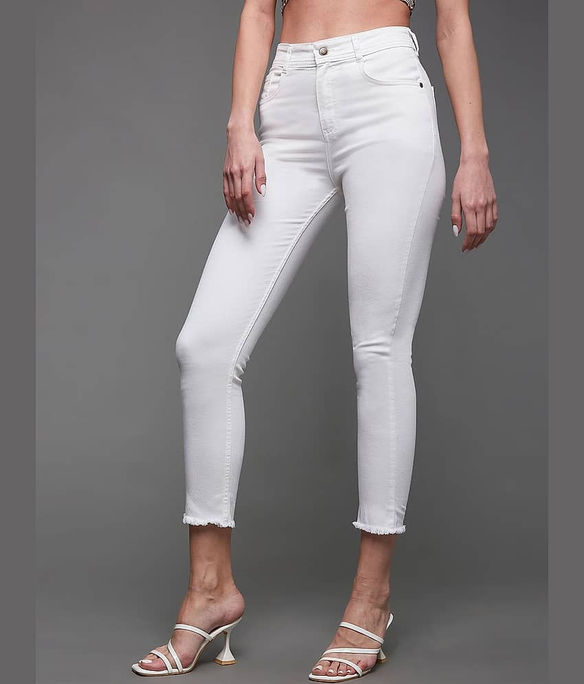 Miss Chase - White Denim Skinny Fit Women's Jeans ( Pack of 1 ) view 2