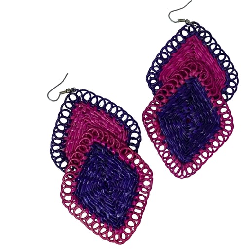 Thread Crochet Multicolor Boho Earrings view 2