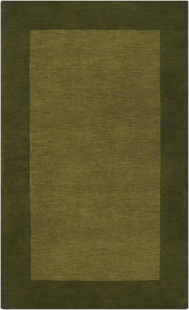 Hand Loomed Mystique Dark Green Wool Rug view 2
