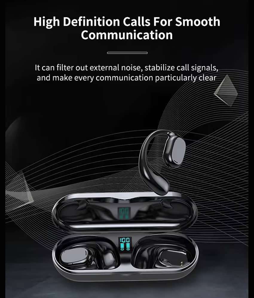 VEhop JS270 OWS OPEN EAR Bluetooth True Wireless (TWS) On Ear 30 Hours Playback Comfirtable in ear fit IPX4(Splash & Sweat Proof) Black view 2