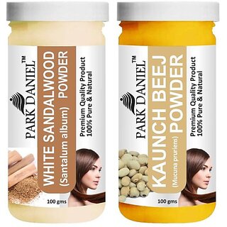 PARK DANIEL Premium White Sandalwood Powder & Kaunch Beej Powder Combo Pack of 2 Jars of 100 gms(200 gms) (200 ml) view 2