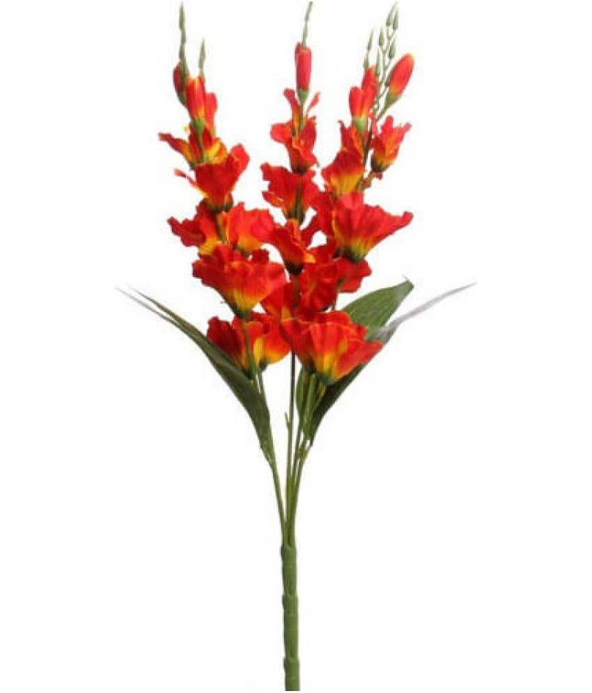 Green plant indoor Bougainvellia Orange Artificial Flowers Bunch - Pack of 1 view 2