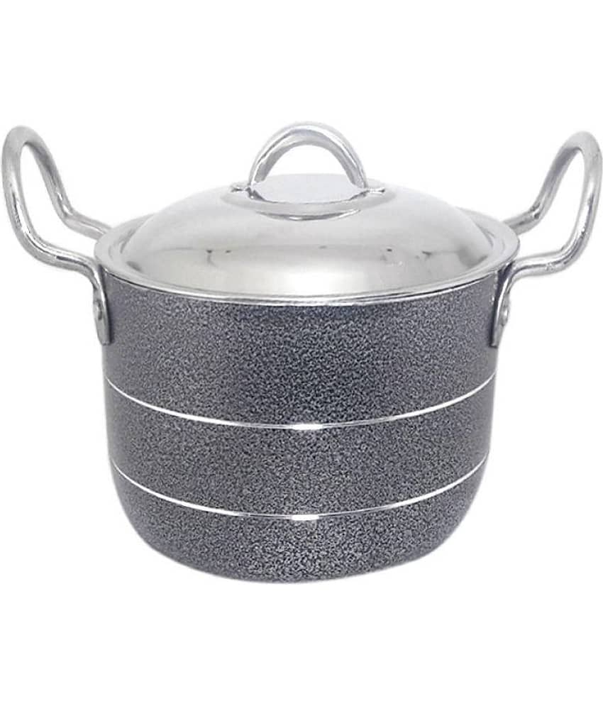 bartan hub Kitchen Enamle Aluminium Handi Heavy Bottom with Steel Lid 19 cm Diameter 1.5 Ltr view 2