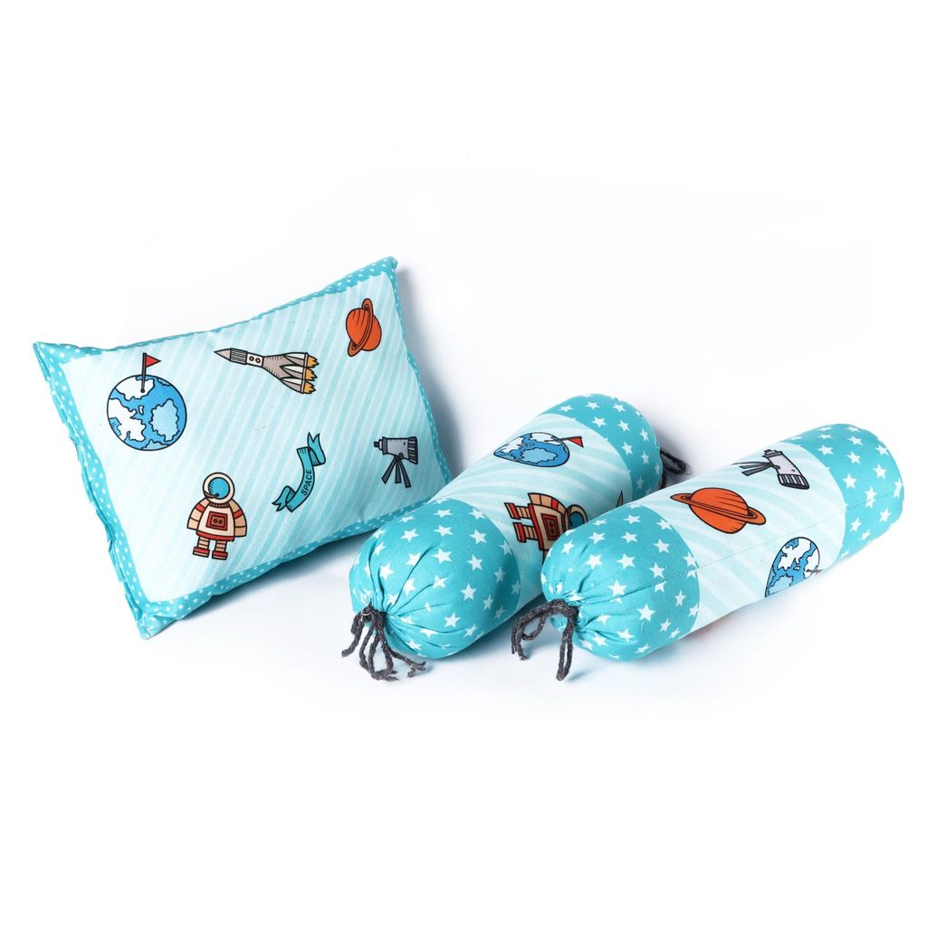 LOREM 3 Pillows & Rectangle Shape Cotton Baby Bed for 0-1 Year BB106-BB111 view 2
