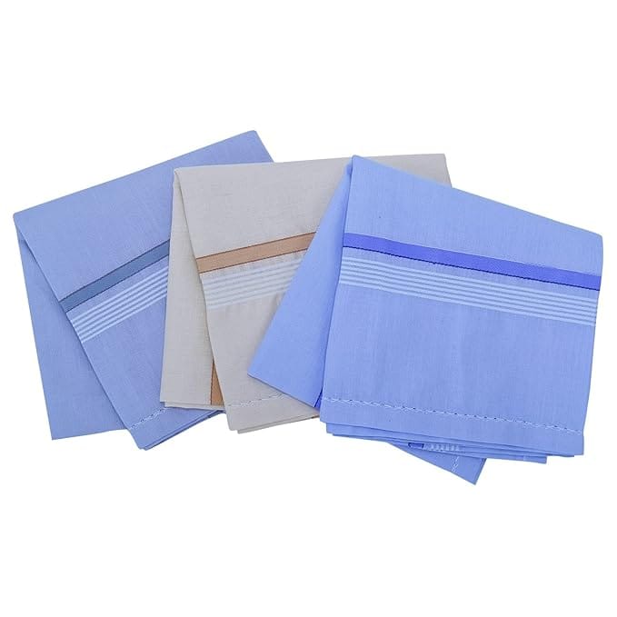 Royal Mart Men's Light Color Striped Premium Handkerchief - Pack of 6 view 2