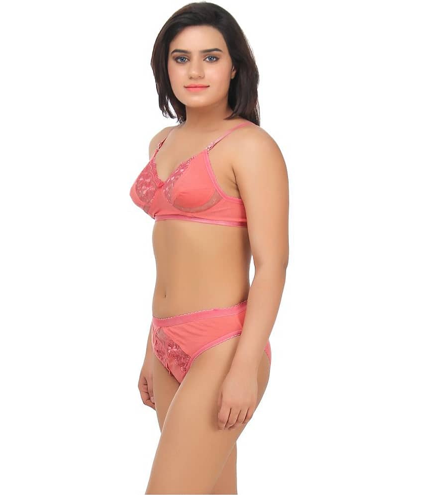 TCG Pink Lace Bra & Panty Set view 2