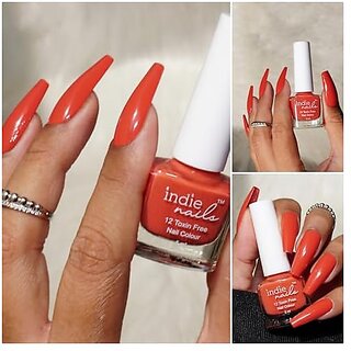 Nail Polish Sunset Orange Long-Lasting High-Shine Finish | Chip-Resistant and Quick-Drying Formula | Vegan and 12-Free Nail Paint For Women Professional-Quality Manicure 5ml view 2