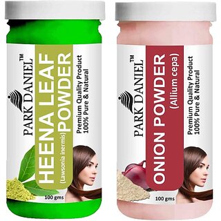 PARK DANIEL Pure & Natural Henna Leaf Powder & Onion Powder Combo Pack (200 ml) view 2