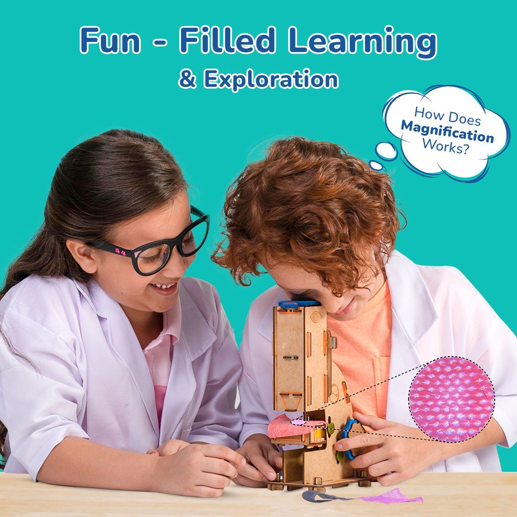 Smartivity Microscope 100x Zoom Science Toy STEM DIY Fun Game for Kids age 8 to 14 years old, Birthday Gift Toy for Boys & Girls age 8-10-12, Education Construction Activity Toy, Made in India view 2