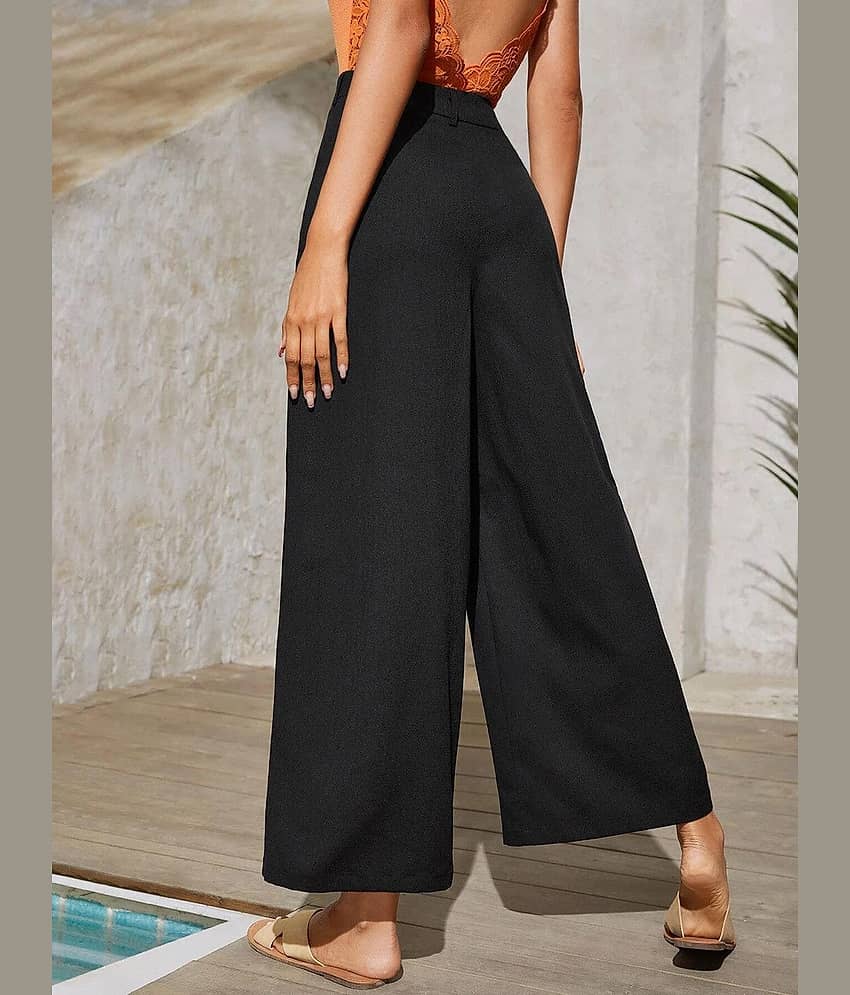 kotty Women Rayon Blend Casual Trousers ( Black ) view 2
