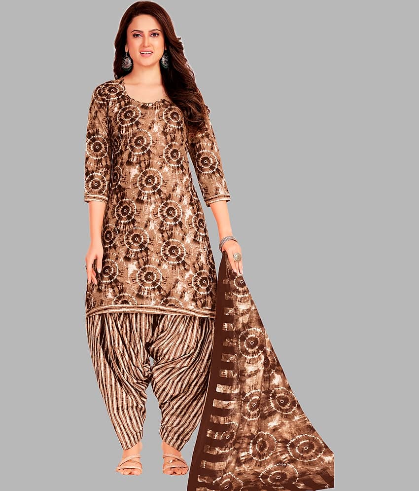 shree jeenmata collection Women Cotton Unstitched Dress Material ( Maroon ) view 2