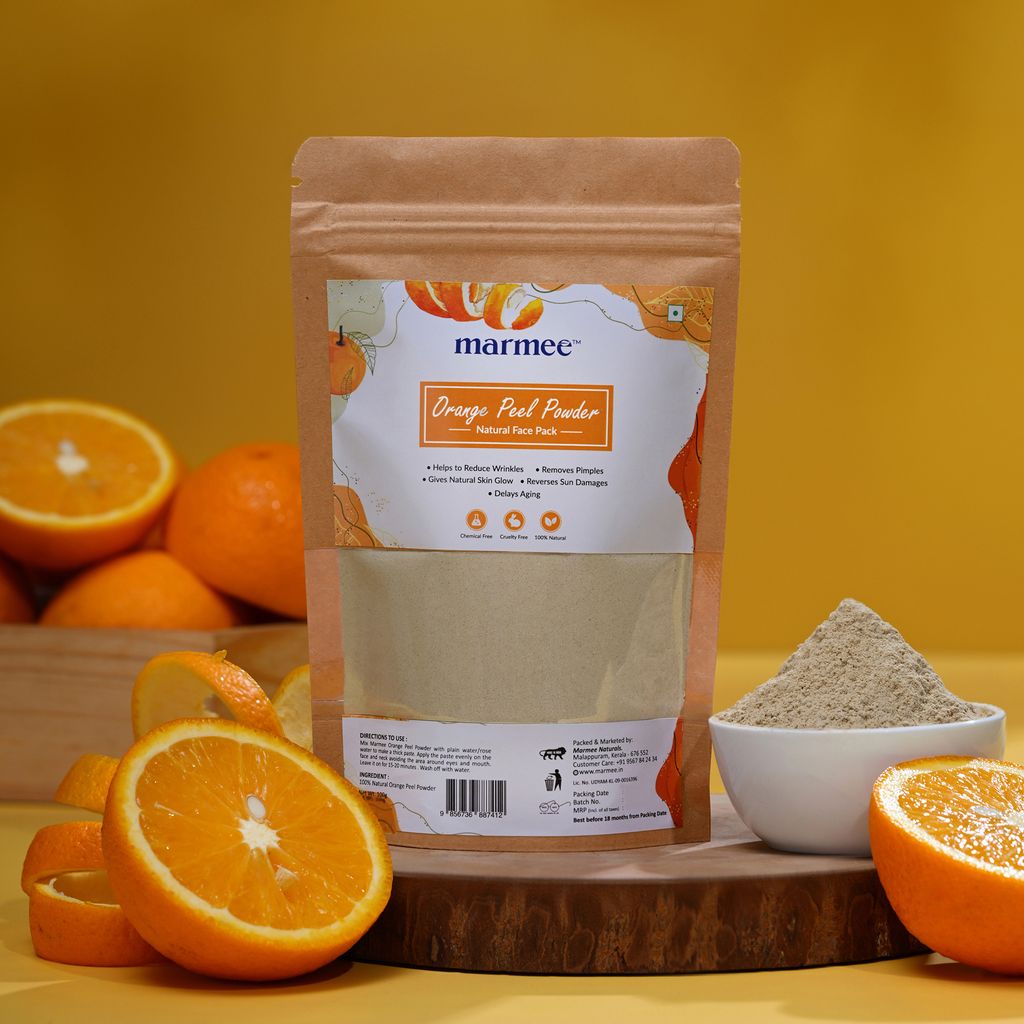 Marmee Orange Peel Powder – 100% Natural Face Pack for Bright & Clear Skin