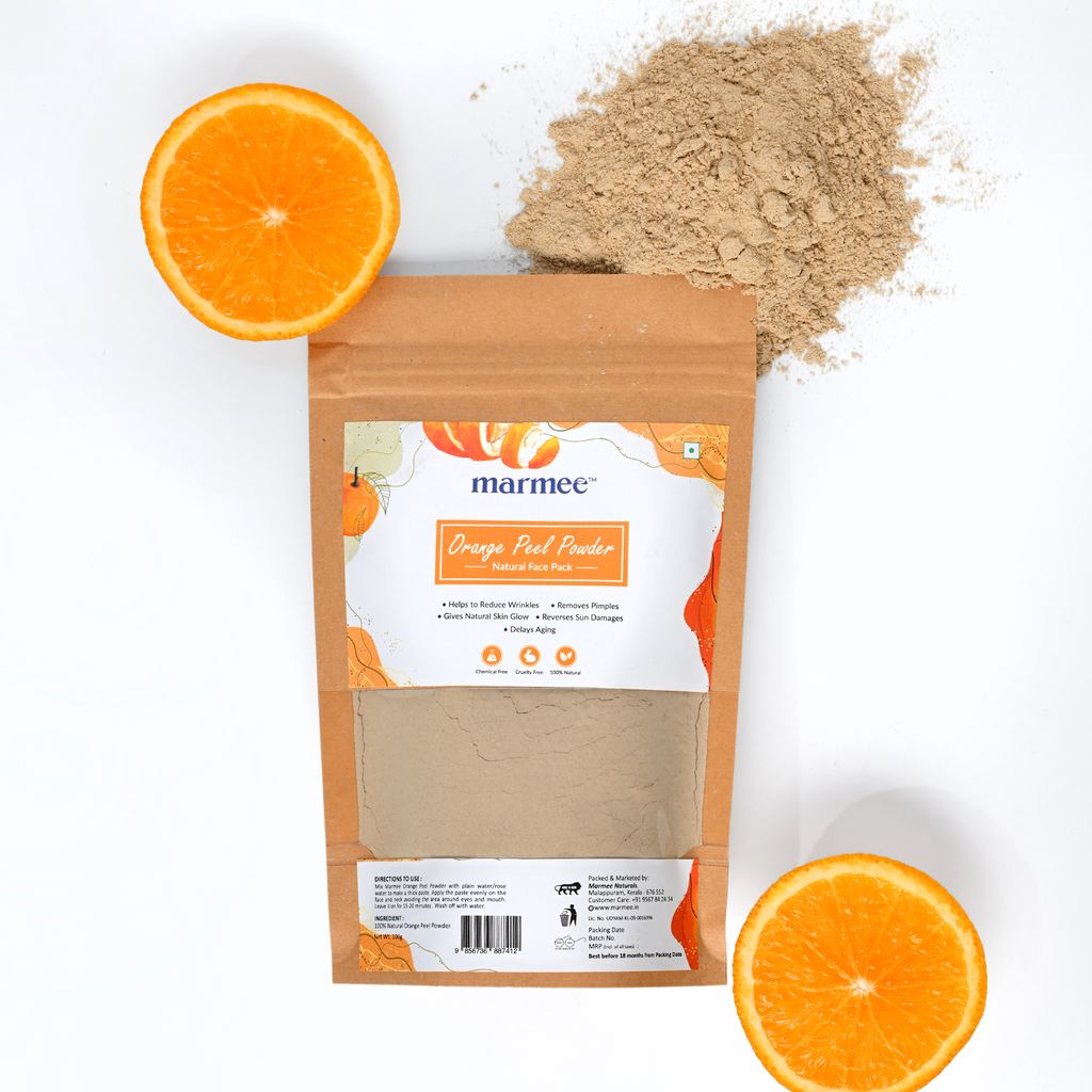 Marmee Orange Peel Powder – 100% Natural Face Pack for Bright & Clear Skin view 2
