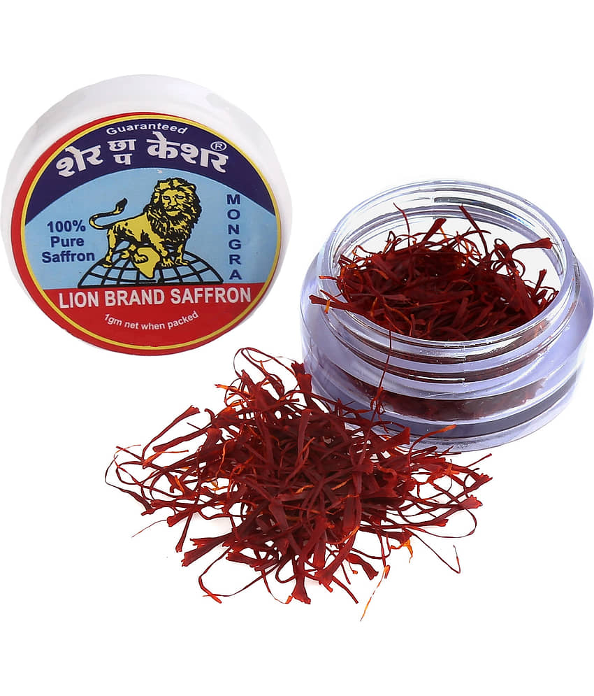 Lion Brand Grade A+++ Premium Kashmiri Mongra Kesar/Saffron Keshar for Pregnant Women, Biryani and Sweets 1 gm view 2