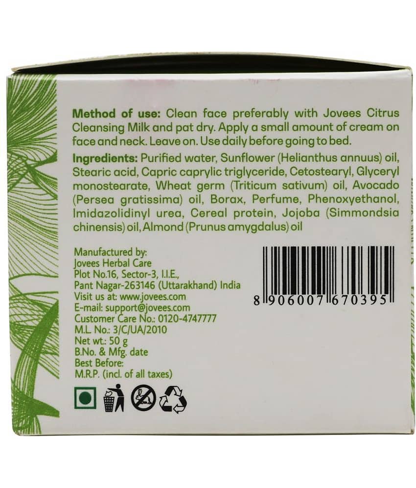 Jovees Herbal Avocado Revitalising Night Cream For Younger And Glowing Skin, 50gm (Pack of 1) view 2