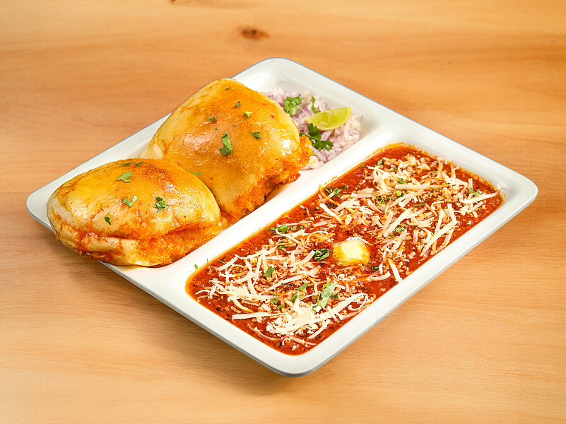 Cheese pav bhaji
