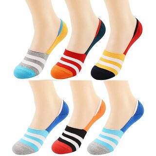 Unisex Anti Skit Cotton Loafer Socks no show socks (Multicolor, Large) -Pack of 3Pairs view 2