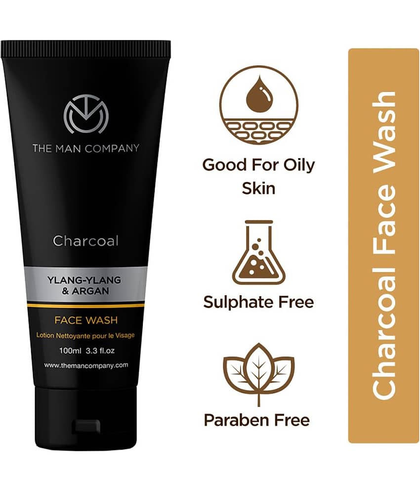 The Man Company Activated Charcoal Face Wash for Men | Ylang Ylang & Argan Essential Oils | Acne Oil Control | 100ml view 2