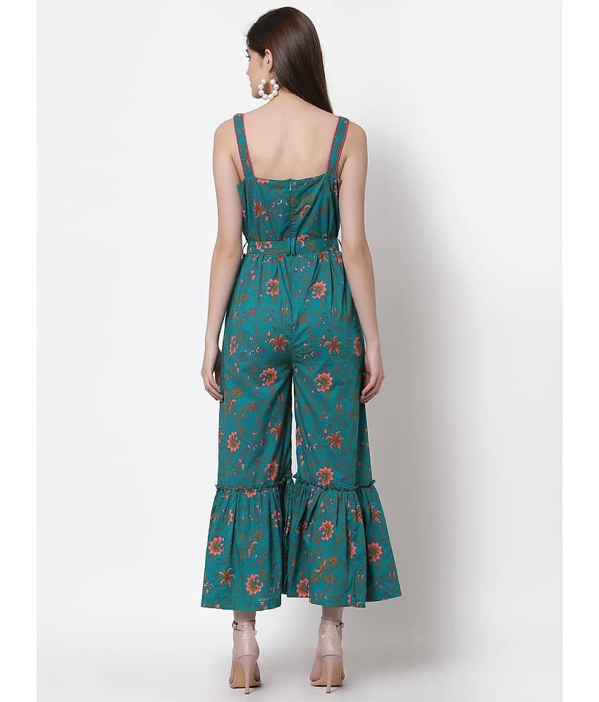 Kbz - Teal 100% Cotton Regular Fit Women's Jumpsuit ( Pack of 1 ) view 2