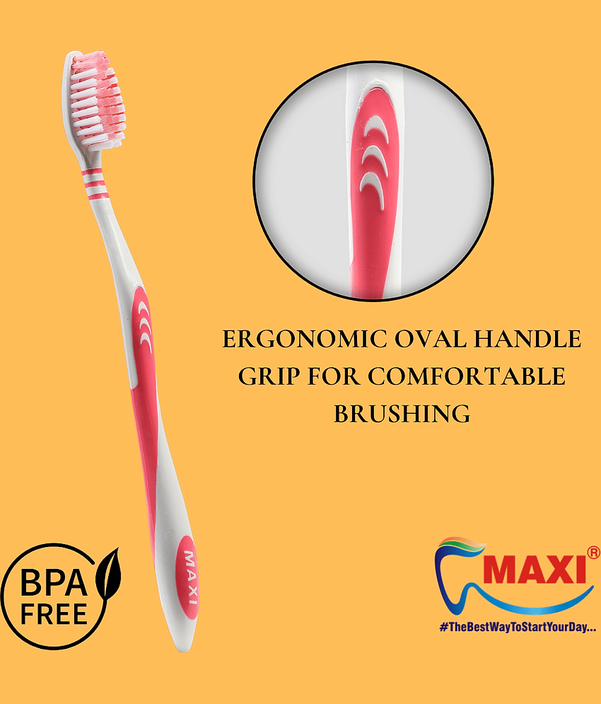 Maxi Ovalgrip Soft Toothbrush(Pack Of 12) view 2