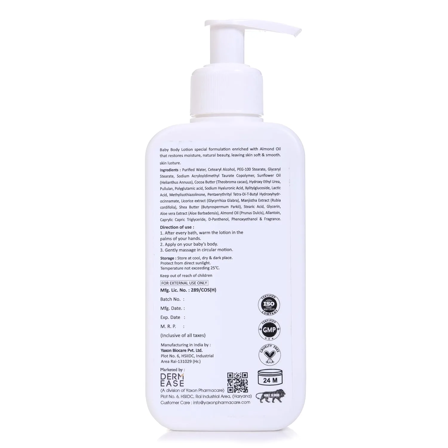 Dermease Baby Lotion with Aloe, Cucumber & Papaya view 2