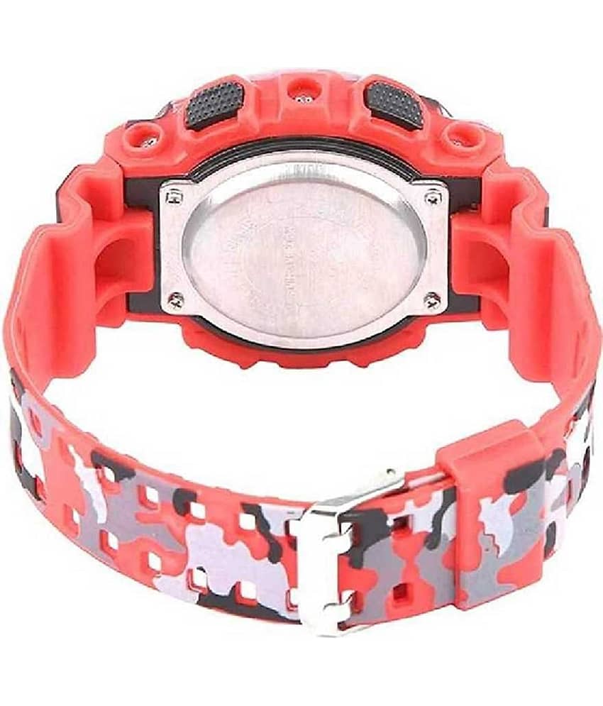 Viser Brand - A Digital Watch With Square Digital Shockproof Multi-Functional Red Color Army Strap Digital Sports Watch for Boys view 2