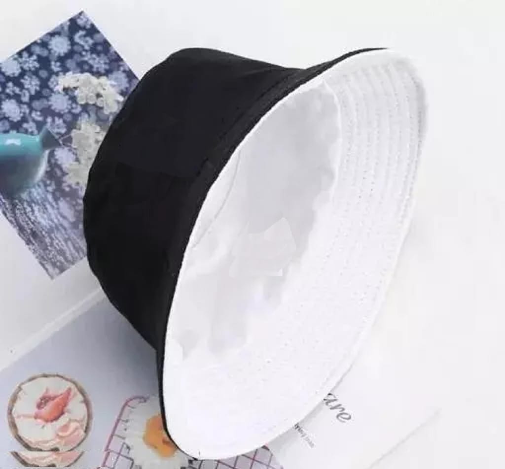 ATABZ Reversable Black and White 2in1 Bucket Hats and caps view 2