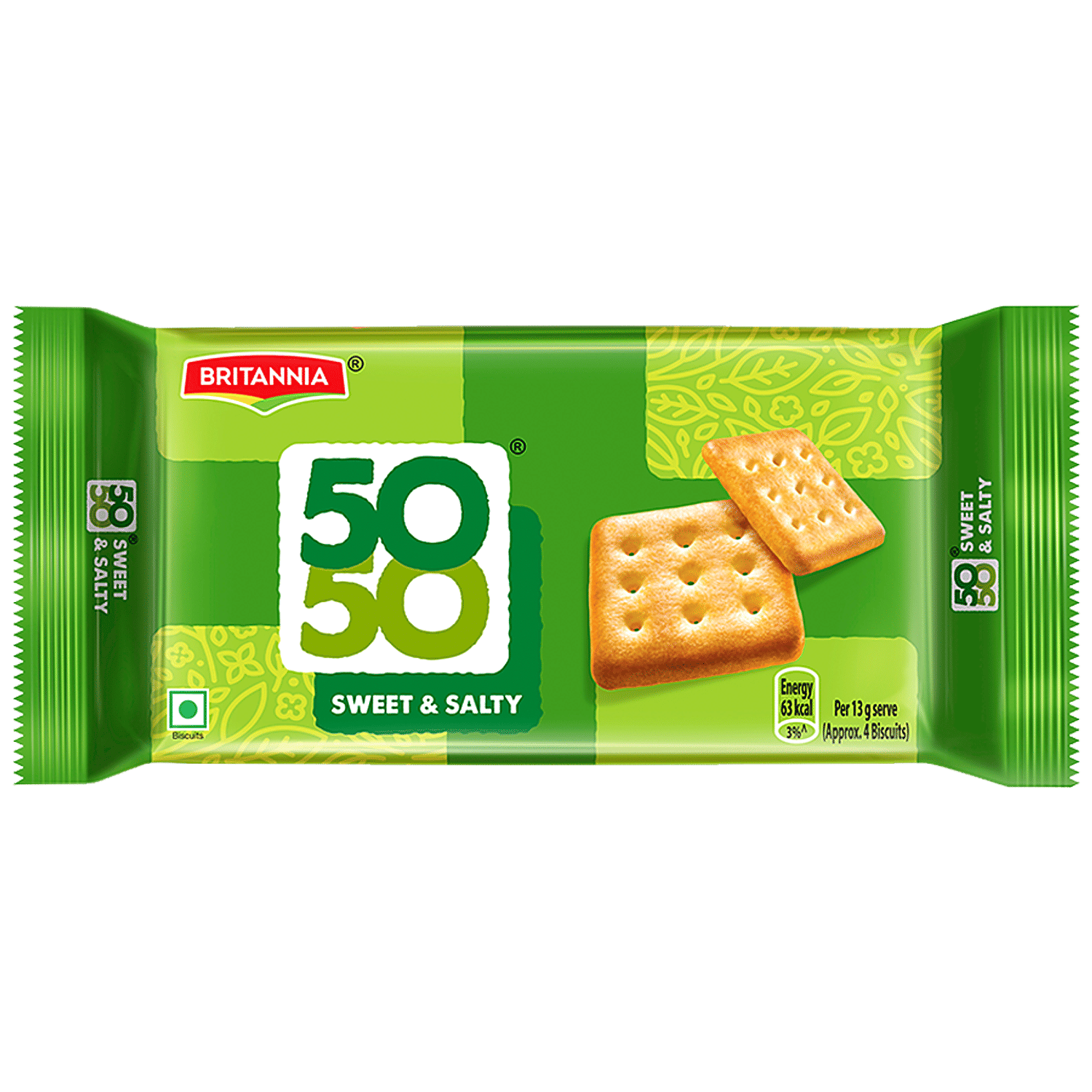 Britannia 50-50 Sweet & Salty Biscuit - Light, Crispy, Ready To Eat, 188 G view 2