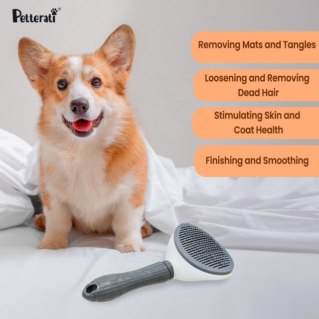Petterati Deshedding Brush for Dogs & Cats, Effortless Grooming for a Healthy, Shedding Free Coat view 2