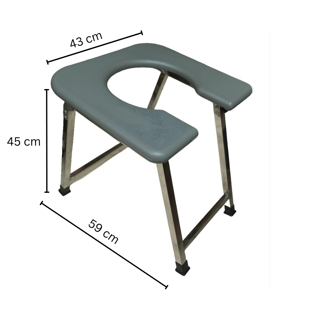Stainless Steel Toilet Stool Support 100kg | Portable Chair for Camping and Hiking view 2