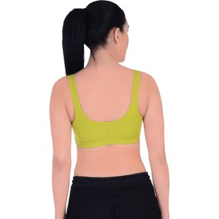 Empisto Branded Women's Parrot Green Colour Tennis Sports Bra view 2