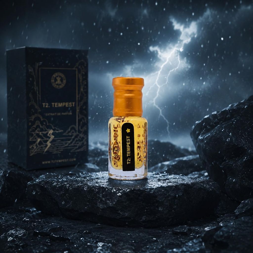 alnaqi fragrances Tempest Attar Perfume Oil Unisex | Alcohol-Free Arabian Attar with Fresh Spicy, Woody & Aromatic Notes | Long-Lasting Roll-On Concentrated Perfume Oil view 2