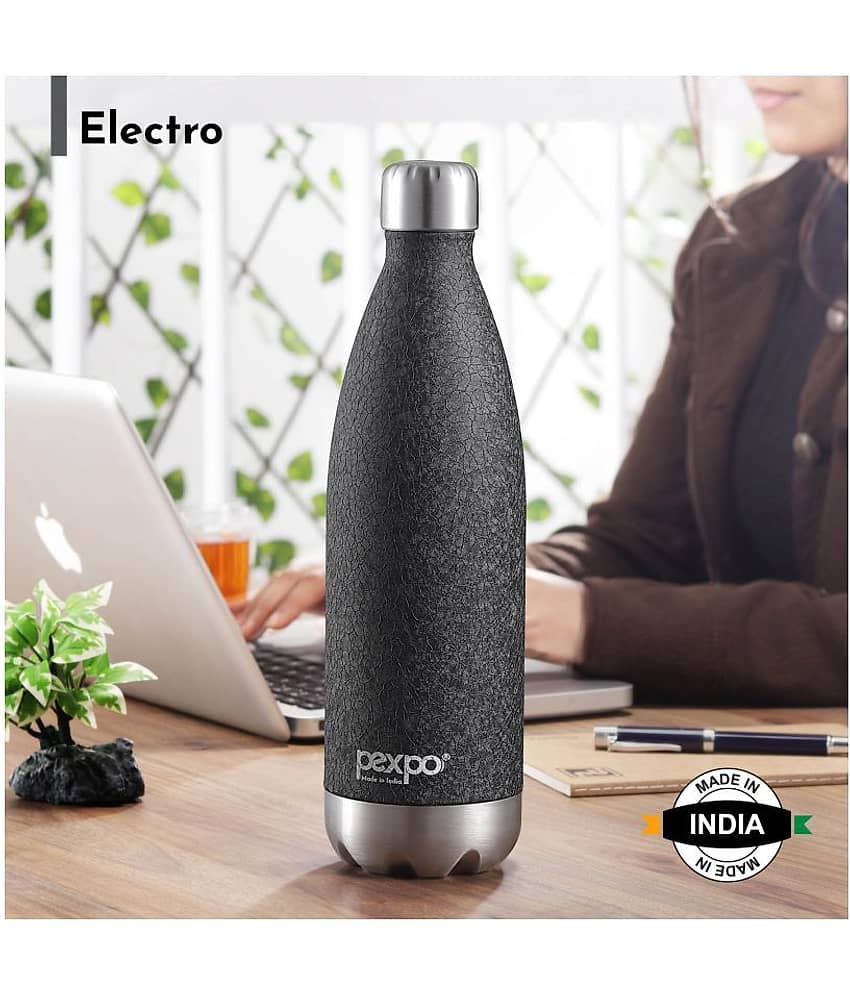 Pexpo 500ml 24 Hrs Hot and Cold ISI Certified Flask, Electro Vacuum insulated Bottle (Pack of 1, Black) view 2