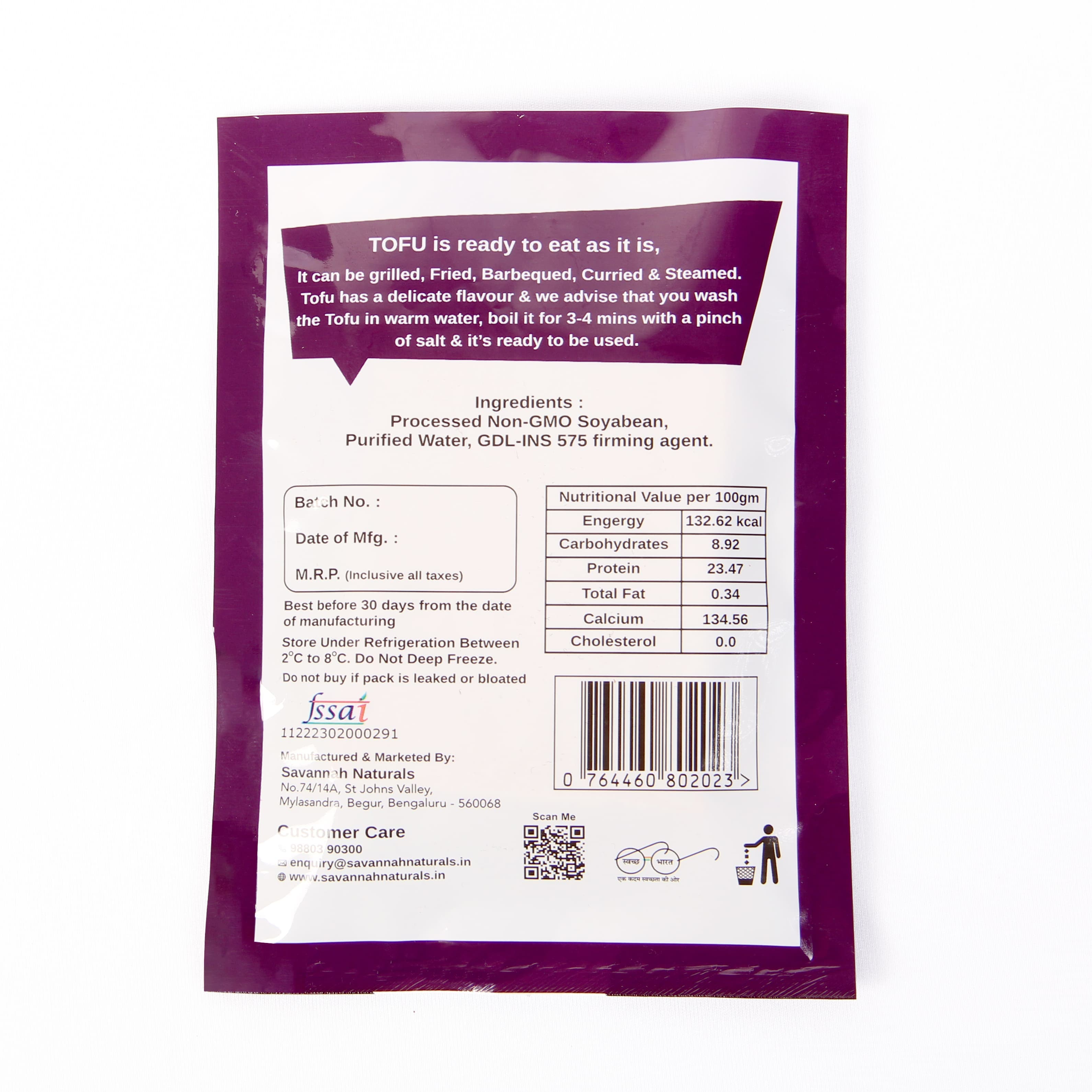 Savannah Naturals Classic Tofu, 200 gm - Pack of 2 view 2