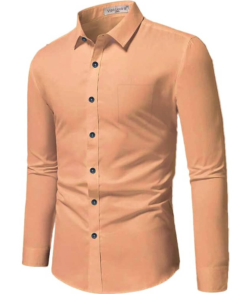 UNI VIBE Cotton Blend Slim Fit Solids Full Sleeves Men's Casual Shirt - Red ( Pack of 1 ) view 2