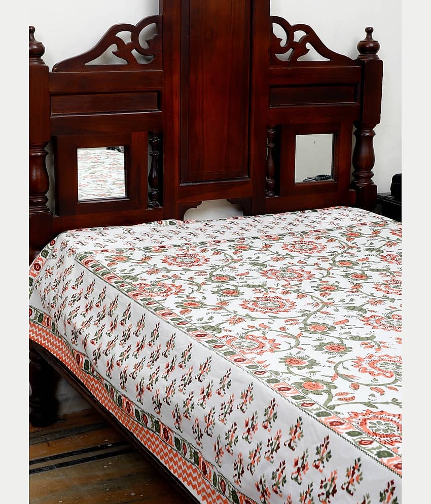 Dreamsheet Cotton 1 Single Bedsheet without Pillow cover ( Orange ) view 2