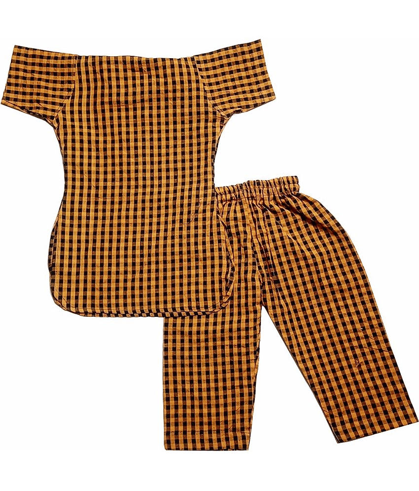 harshvardhanmart.com Baby Boys Cotton Kurta Sets ( Pack of 1 , Orange ) view 2